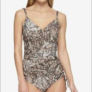 NWT Calvin Klein Snakeprint Tankini Swim Tank Top Size XS